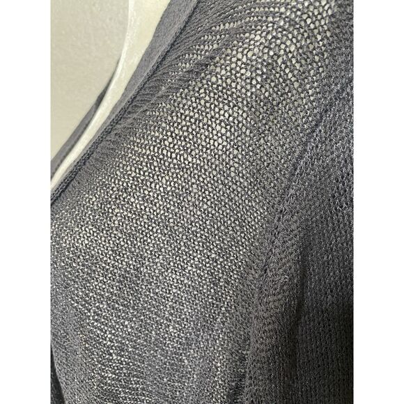 Eileen Fisher Cardigan Womens 3X Gray Linen Open Front Lightweight Elbow Sleeve - Picture 2 of 7